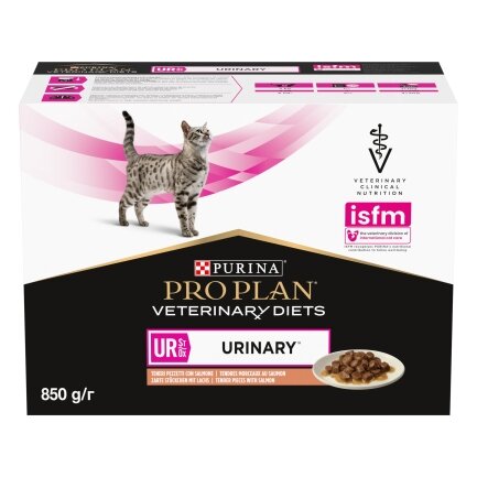 Вологий дієтичний корм PRO PLAN VETERINARY DIETS UR ST/OX Urinary для дорослих котів для розчинення та зниження утворення струвітних каменів з лососем 10х85 г — Фото 1