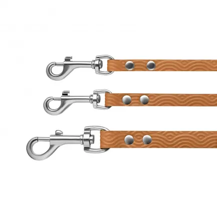 Повідець для Собак Шкіряний BronzeDog Classic з тисненням Гірчичний XS: додаткове фото 3