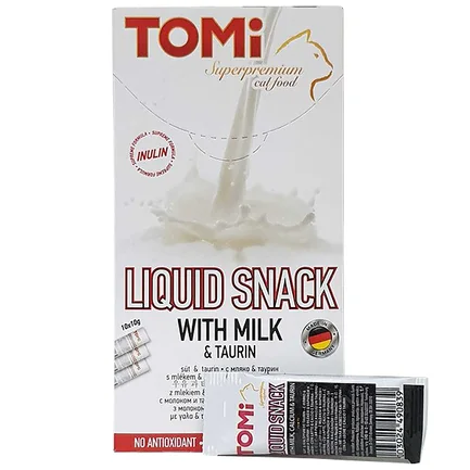 TOMi Liquid Snack Milk & Taurin ТОМІ МОЛОКО З ТАУРИНОМ рідкі ласощі для котів 0,01 кг
