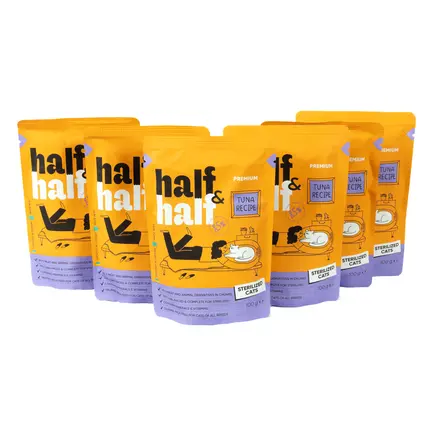Набір вологих кормів Half&Half "5+1" для стерилізованих котів, шматочки з тунцем у соусі, паучі, 6 шт*100 г: додаткове фото 3