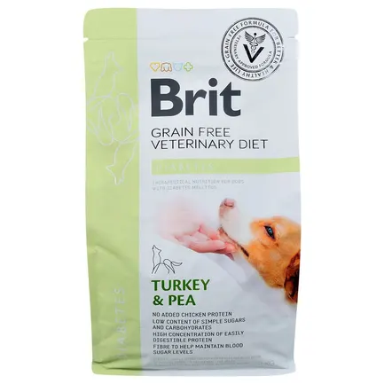 Сухий корм Brit GF VetDiet Dog Diabetes для собак, при цукровому діабеті, з індичкою та горохом, 2 кг: додаткове фото 3
