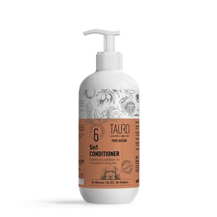 Зволожуючий кондиціонер для собак та котів Tauro Pro Line Pure Nature 5in1, 400 ml