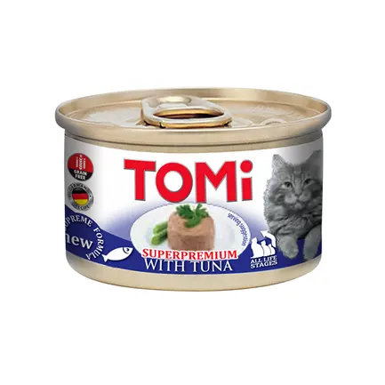 TOMi Tuna ТОМІ ТУНЕЦЬ консерви для котів, мус, банка 85г 0,085 кг