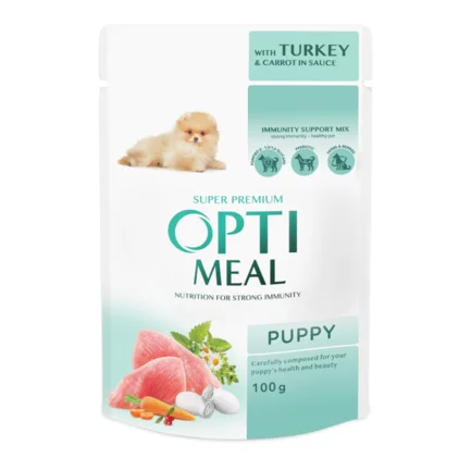 OPTIMEAL™. Конс. корм для цуценят з індичкою та морквою у соусі, 0,1 кг