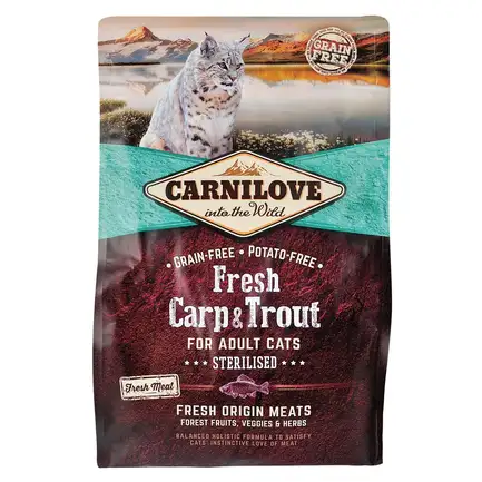 Сухий корм Carnilove Fresh Carp & Trout для стерилізованих котів, риба, 2 кг: додаткове фото 4