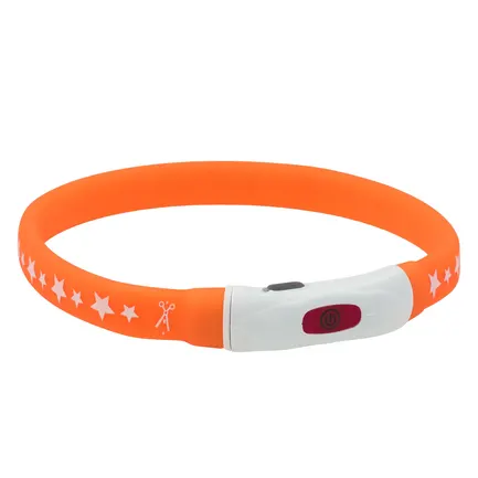 Нашийник AnimAll LED-S з підсвічуванням, підзарядкою USB, для собак малих порід, 40 см, помаранчевий