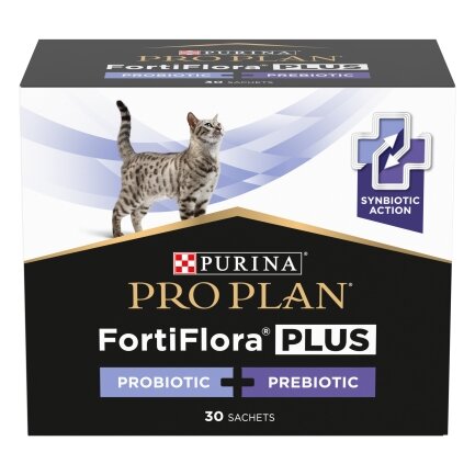 Пробіотик з пребіотиком PRO PLAN FortiFlora PLUS для дорослих котів та кошенят для підтримання нормальної міклофлори кишечника 30x1.5 г