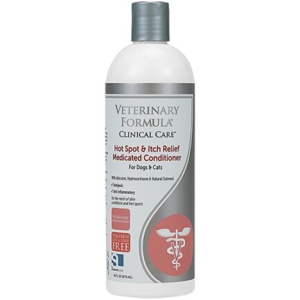 Veterinary Formula Hot Spot&amp;Itch Relief Medicated Conditioner ВЕТЕРИНАРНА ФОРМУЛА АНТИАЛЕРГЕННИЙ КОНДИЦІОНЕР для собак і котів, болезаспокійливий і протизапальний, з лідокаїном, гідрокортизоном 0,473 л