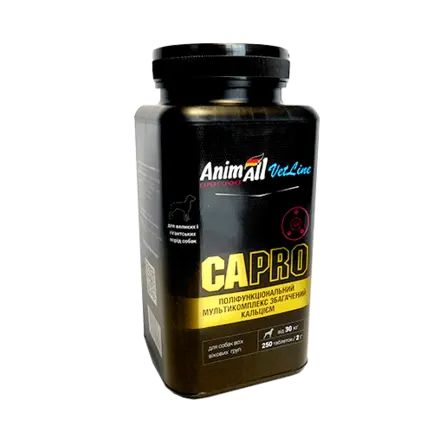 Вітаміни AnimAll VetLine Ca PRO для великих порід собак 2 г × 250 табл