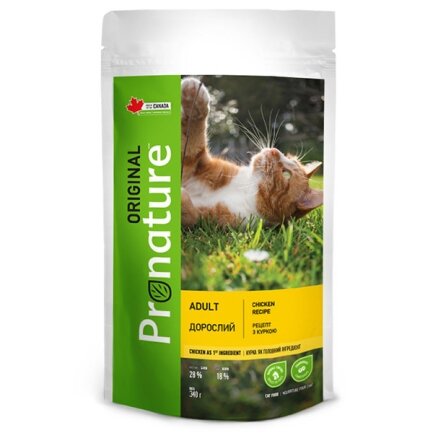 Pronature Original Cat Adult Chicken ПРОНАТЮР ОРІДЖИНАЛ КУРКА сухий корм для котів 0,34 кг