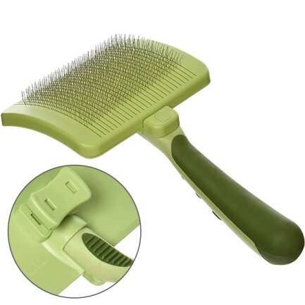 Safari Self-Cleaning Brush САФАРІ ПУХОДЕРКА СЛІКЕР з самоочищенням для собак та котів великий