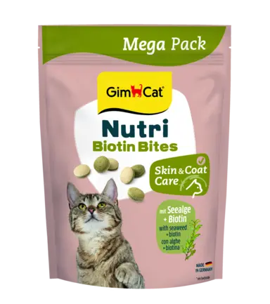 Вітаміни GimCat NUTRI BIOTIN BITES для котів для покращення стану шерсті та шкіри 425г: додаткове фото 2