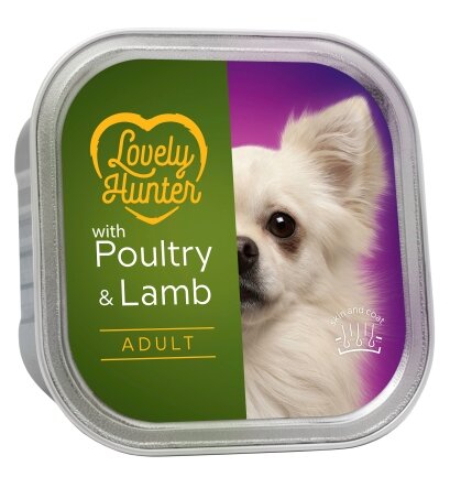 Вологий корм для дорослих собак з м&#039;ясом птиці і ягням Lovely Hunter Adult Poultry and Lamb 150 г