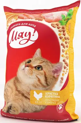Мяу сухий корм для для котів з куркою 11 кг