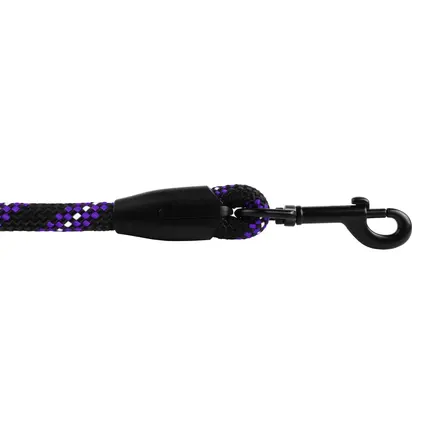 Короткий Повідець для Собак Bronzedog Active з Альпіністського Шнура Світловідбиваючий Чорно-Фіолетовий L/XL: додаткове фото 3