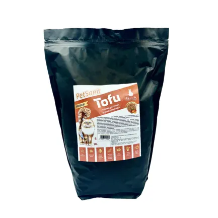 Грудкуючий наповнювач Tofu Premium персик 10л, ПетСаніт (PetSanit), MODES