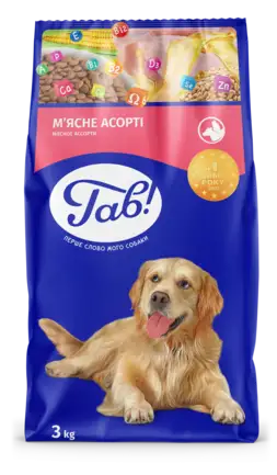 ГАВ сух.корм д/соб.з м'ясним асорті 3 кг