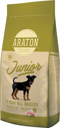 Повноцінний сухий корм для цуценят усіх порід ARATON JUNIOR All Breeds 15кг