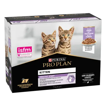 Вологий корм PRO PLAN Kitten Healthy Start для кошенят шматочки у підливці з індичкою 10x85 г: додаткове фото 3