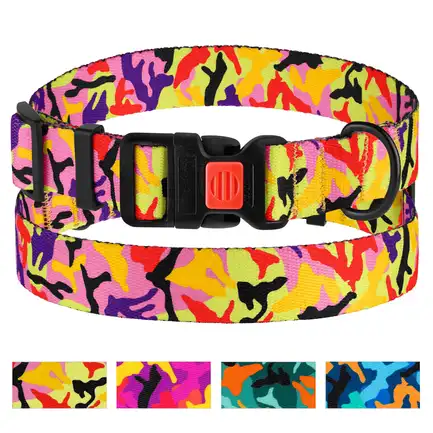 Нашийник для Собак BronzeDog Urban Camo Нейлоновий з Пластиковою Пряжкою Помаранчевий XL: додаткове фото 5