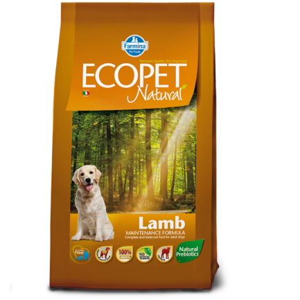 Сухий корм Farmina ECOPET NATURAL Adult для дорослих собак середніх порід з чутливим травленням, ягня, 2,5 кг