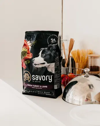 Сухий корм Savory Medium для собак середніх порід, зі свіжим ягням та індичкою, 1 кг: додаткове фото 5