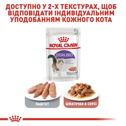 Вологий корм Royal Canin STERILISED LOAF для котів всіх порід 85 г — Фото 4