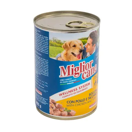 Вологий корм Migliorcane для собак, зі шматочками курки та індички, 405 г: додаткове фото 4