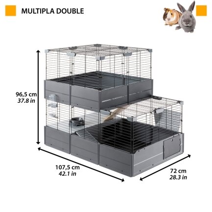 Ferplast CAGE MULTIPLA DOUBLE BLACK Клітка для гризунів — Фото 1