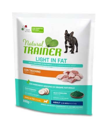 Natural Trainer Super Premium Light in Fat Mini Adult сухий корм для дорослих собак дрібних порід низькокалорійний з індичкою 0,8 кг