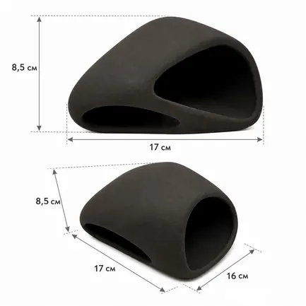 Декорація Hobby Wave Cave 2 dark 17x16x8,5 см - керамічне укриття для риб і креветок в акваріумі (41656): додаткове фото 2