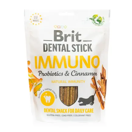 Ласощі для собак Brit Dental Stick Immuno для міцного імунітету, пробіотики та кориця, 7 шт, 251 г: додаткове фото 5