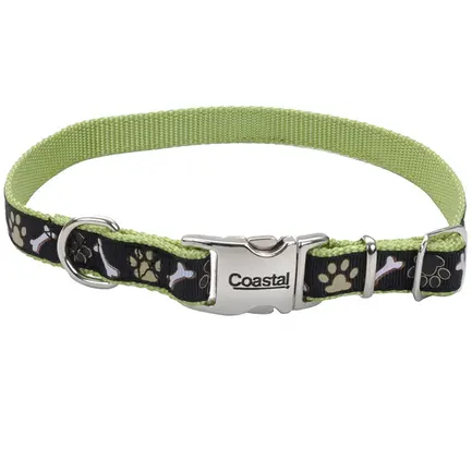 Coastal Pet Attire Ribbon КОСТАЛ РІББОН нашийник для собак, 2.5х46-66см Коричневі лапки