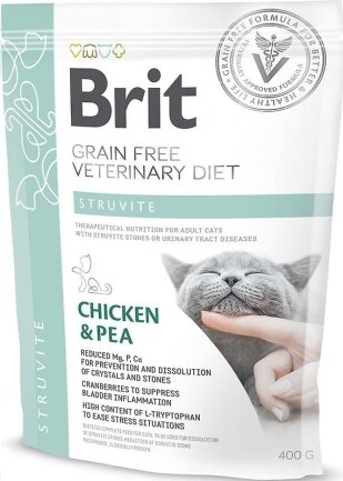 Сухий корм Brit GF VetDiet Cat Struvite для котів, при сечокам&#039;яній хворобі, з куркою та горохом, 400 г — Фото 7