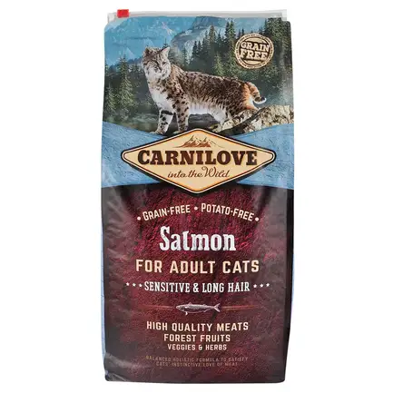 Сухий корм Carnilove Cat Sensitive & Long Hair для котів з чутливим травленням, лосось, 6 кг: додаткове фото 3