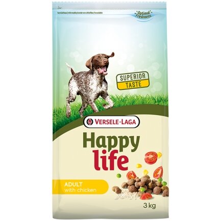 Happy Life Adult with Chicken ХЕППІ ЛАЙФ З КУРКОЮ сухий преміум корм для собак усіх порід 3 кг