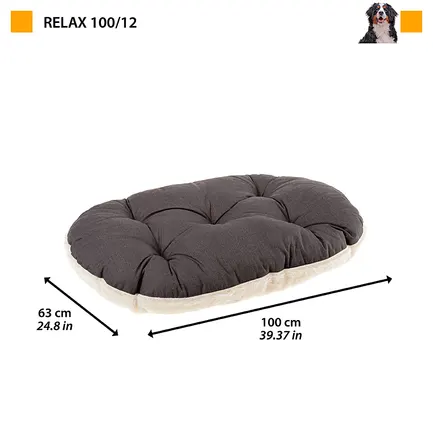 Ferplast RELAX 100/12F C BROWN-BEIGE Подушка, бавовна+штуч хутро: додаткове фото 2