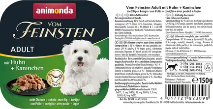 Корм вологий для собак Animonda Vom Feinsten delicious sauce Adult with Chicken + rabbit з куркою і кроликом, 150 г: додаткове фото 2