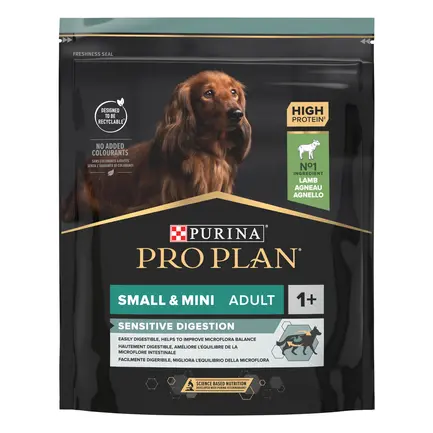 Сухий корм PRO PLAN Small&Mini Adult 1+ Sensitive Digestion для дорослих собак дрібних порід з чутливим травленням з ягням 700 г