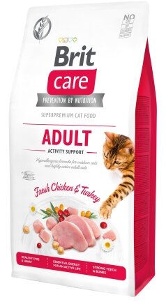 Сухий корм Brit Care Cat GF Adult Activity Support для котів, які живуть на вулиці, індичка та курка, 7 кг