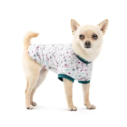 Футболка Pet Fashion Flora для собак бавовна трикотаж білий з квітковим принтом L: додаткове фото 3