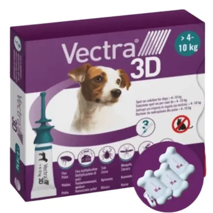 Ceva Вектра 3D Vectra 3D краплі для собак від кліщів і бліх 4,1-10 кг, 3x1,6 мл