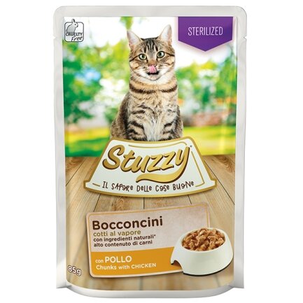 Stuzzy Cat Sterilized Chicken ШТУЗІ СТЕРІЛАЙЗИД КУРКА в соусі консерви для стерилізованих котів, вологий корм, пауч 85г 0,085 кг