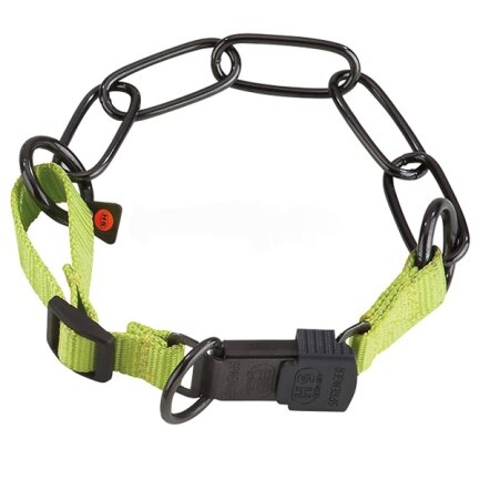 Sprenger Adjustable Collar with Assembly Chain СПРЕНГЕР РЕГУЛЬОВАНИЙ НАШИЙНИК з нейлоном для собак, довга ланка, воронована нержавіюча сталь 4 мм, 60-65 см