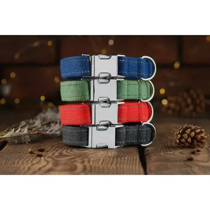 Нашийник для собак Bronzedog Сotton хром Армійський XL: додаткове фото 2