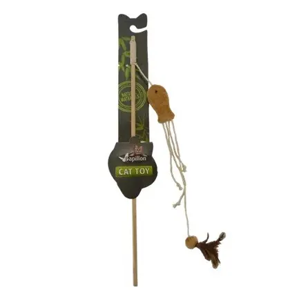 Іграшка Papillon Cat toy "Вудка з рибкою та кулькою" для котів, 40/7 см