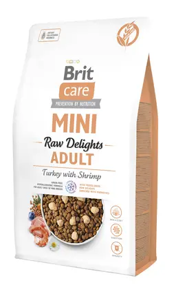 Корм сухий для собак малих порід Brit Care Mini Raw Delights Turkey with Shrimp індичка з креветками 2 кг