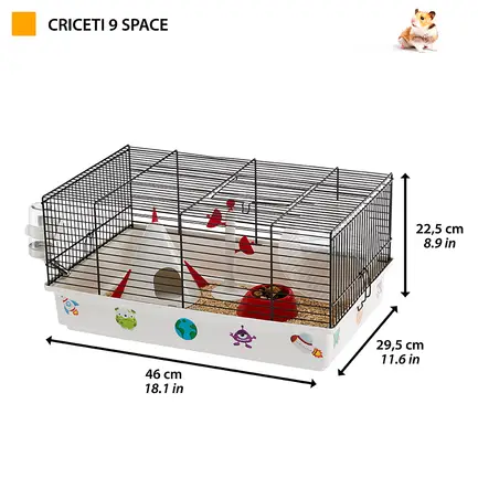 Ferplast CAGE CRICETI 9 SPACE BLACK(x1) Клітка для хом'яків з декором: додаткове фото 2