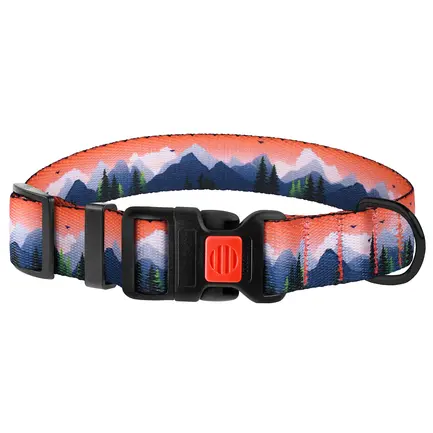 Нашийник для собак BronzeDog Urban Travel нейлоновий з пластиковою пряжкою Гори L: додаткове фото 3