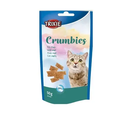 Ласощі для виведення шерсті в кішок Crumbies із солодом 50г